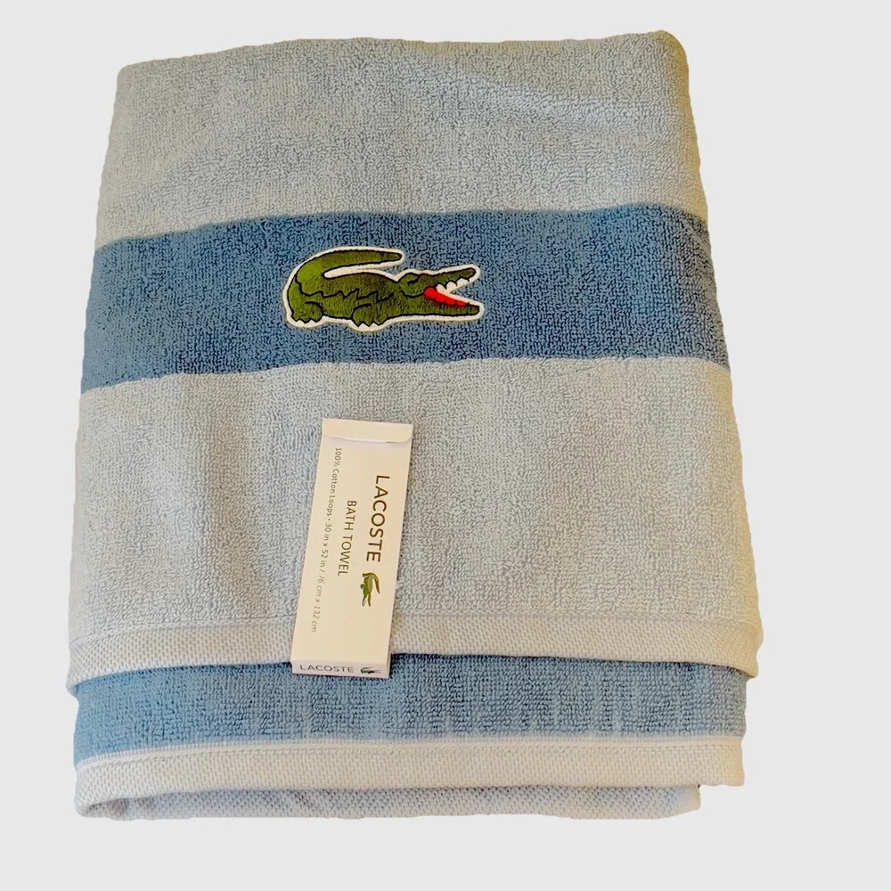 Lacoste ~ Blue Bath Towel 100% Cotton 30
